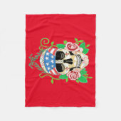 Biker Skull Fleece Deken (Voorkant)