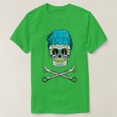 Biker Skull-masker met cross-wrenchesnelrenner fa T-shirt (Design voorkant)