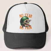Biker Skull No Angst No Pain Funny Trucker Pet (Voorkant)