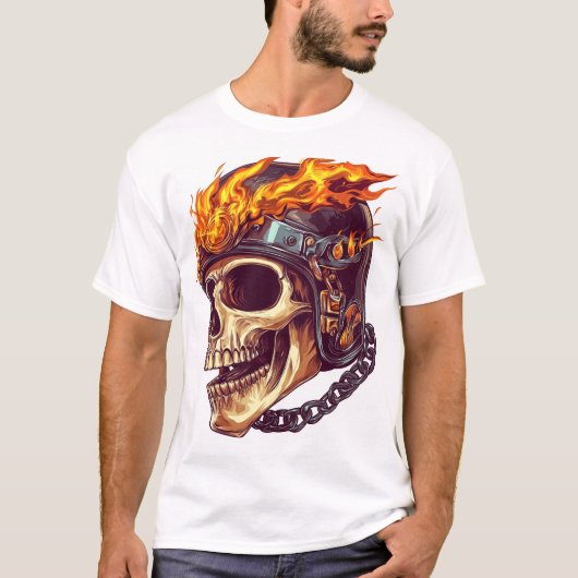Biker Skull Reaper T-shirt (Voorkant)