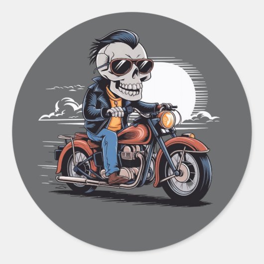 Biker Skull Rider Sticker (Voorkant)