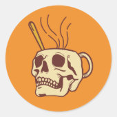 Biker Skull Ronde Sticker (Voorkant)