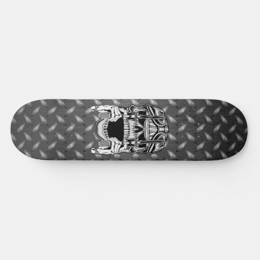 Biker Skull Two Revolvers Diamond Bord Persoonlijk Skateboard (Horizontaal)