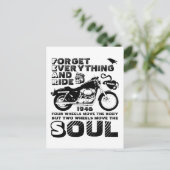 Biker Soul, persoonlijke geboortedatum Briefkaart (Staand voorkant)