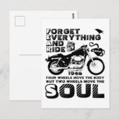 Biker Soul, persoonlijke geboortedatum Briefkaart (Voorkant / Achterkant)