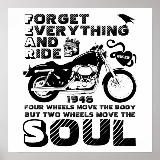 Biker Soul, persoonlijke geboortedatum Poster (Voorkant)