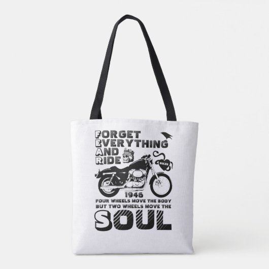 Biker Soul, persoonlijke geboortedatum Tote Bag (Achterkant)