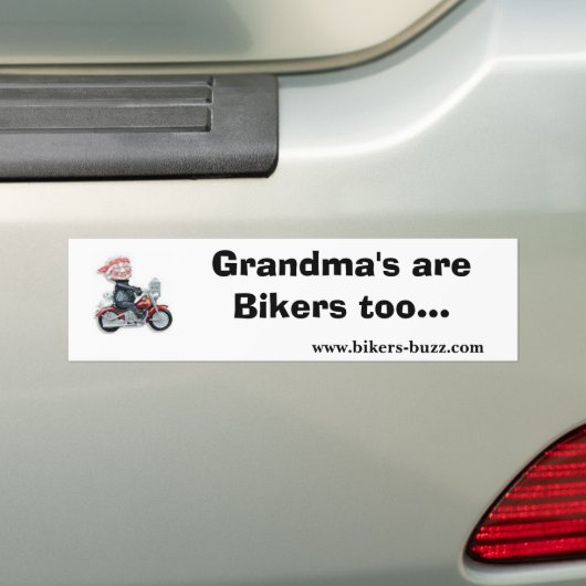 Biker Sticker Grandma Bumpersticker (Op auto)