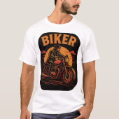 Biker stilvolle Motorradfahrer Illustration T-shirt (Voorkant)