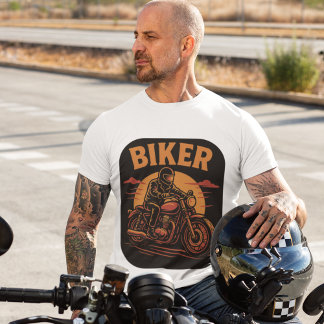 Biker stilvolle Motorradfahrer Illustration T-shirt