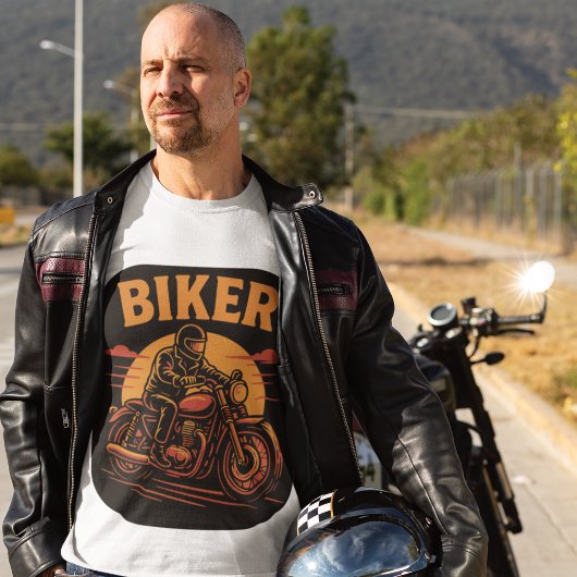 Biker stilvolle Motorradfahrer Illustration T-shirt