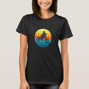 Biker Stunt Sunset Silhouette Bike Tricks Design T-shirt