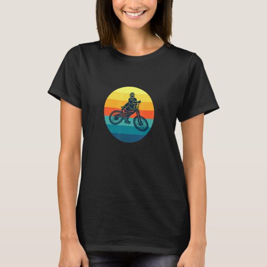 Biker Stunt Sunset Silhouette Bike Tricks Design T-shirt (Voorkant)
