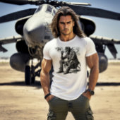 Biker Style Skelet Rokt Sigaar T-shirt