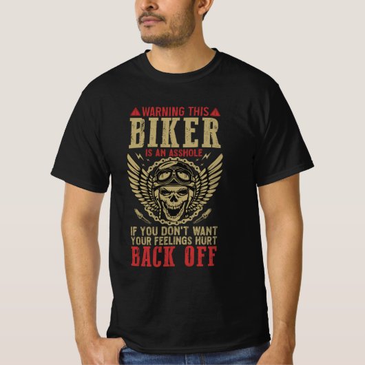 Biker T-shirt, echte look T-shirt (Voorkant)