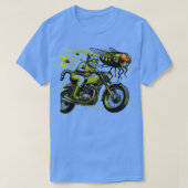 Biker Tabby Cat Riding Chopper Motorfiets Cicadas T-shirt (Design voorkant)