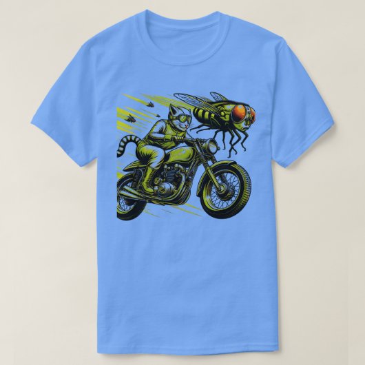 Biker Tabby Cat Riding Chopper Motorfiets Cicadas T-shirt (Design voorkant)