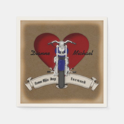 Biker Tatt Motorfiets Tattoo bruiloft servetten (Voorkant)