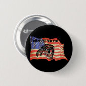 Biker tot het einde schedel USA Flag art Ronde Button 5,7 Cm (Voorkant /achterkant)