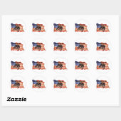 Biker tot het einde schedel USA Flag art Ronde Sticker (Vel)