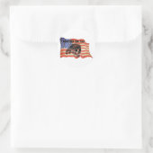 Biker tot het einde schedel USA Flag art Ronde Sticker (Tas)