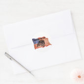 Biker tot het einde schedel USA Flag art Ronde Sticker (Envelop)