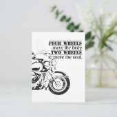 Biker Two Wheels Move The Soul Spruch Briefkaart (Staand voorkant)