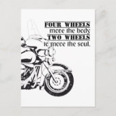 Biker Two Wheels Move The Soul Spruch Briefkaart (Voorkant)