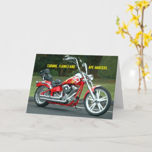 Biker V-twin Harley Road Rash wordt snel beter Kaa Kaart (Gele Bloem)