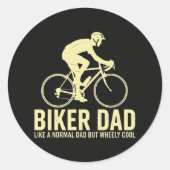 Biker Vader Als Een Gewone Vader Ronde Sticker (Voorkant)