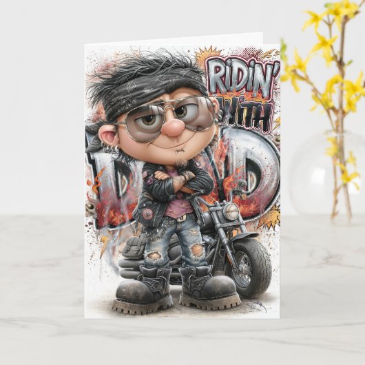Biker Vader Motor Kaart (Gele Bloem)