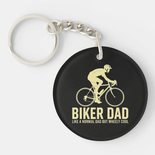 Biker vader zoals een normale vader  sleutelhanger (Voorkant)