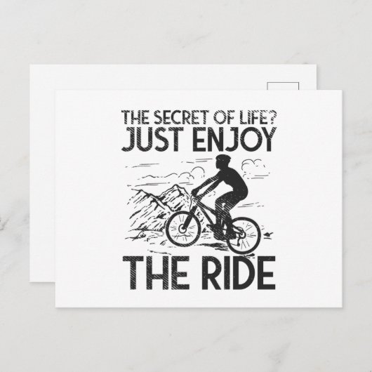 Biker van Mountain Biking Briefkaart (Voorkant / Achterkant)