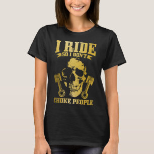 Biker Vintage Schedel Motorfiets Grappige Biker T-shirt