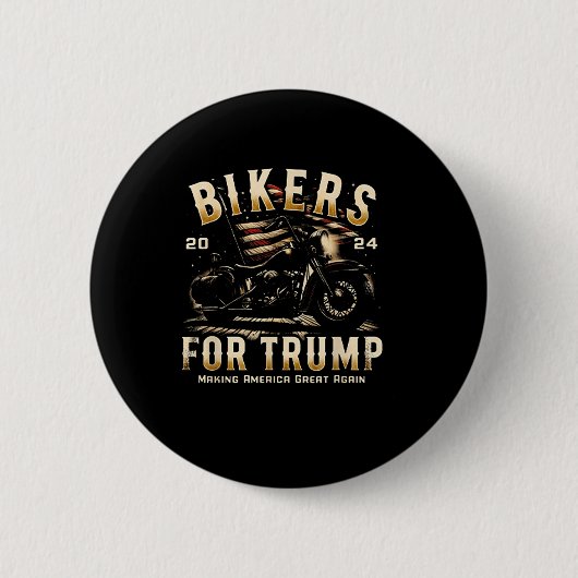 Biker voor Trump 2024 Ronde Button 5,7 Cm (Voorkant)