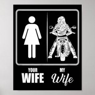  biker vrouw Valentijn - Uni volwassenen, zwart, Poster
