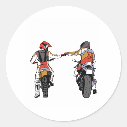 Biker vuist bump ronde sticker (Voorkant)
