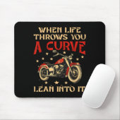 Biker wanneer het leven je een curve motorfiets Ma Muismat (Met muis)