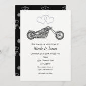 Biker Weddenschap motorfiets Black & Silver Hearts Kaart (Voorkant / Achterkant)
