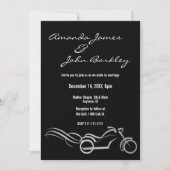 Biker Wedding Black met Swirls-uitnodiging Kaart (Voorkant)