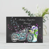 Biker Wedding Invitation for Motorcycle Kaart (Staand voorkant)