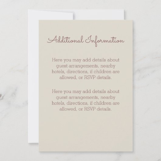 Biker Wedding Invitation Open Road Adventure Kaart (Achterkant)