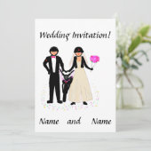 Biker Wedding Invitations Kaart (Staand voorkant)