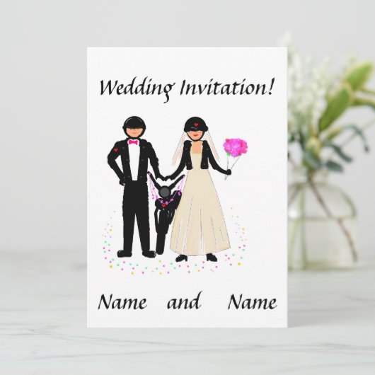 Biker Wedding Invitations Kaart (Staand voorkant)
