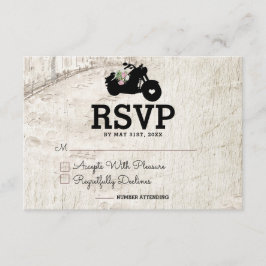 Biker Wedding RSVP Insert Kaart Open Road