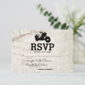 Biker Wedding RSVP Insert Kaart Open Road (Staand voorkant)