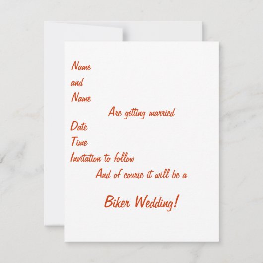 Biker Wedding Save the Date (Achterkant)
