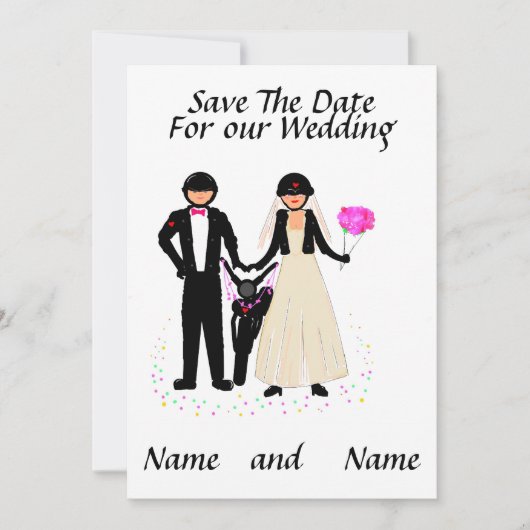 Biker Wedding Save the Date/ Invitations Date (Voorkant)