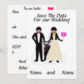 Biker Wedding Save the Date/ Invitations Date (Voorkant / Achterkant)