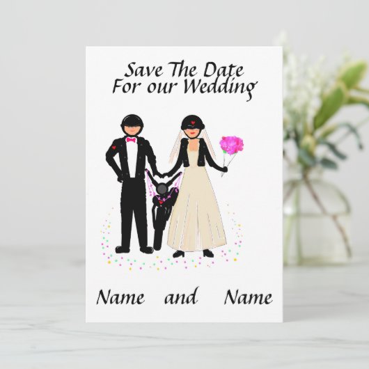 Biker Wedding Save the Date/ Invitations Save The Date (Staand voorkant)
